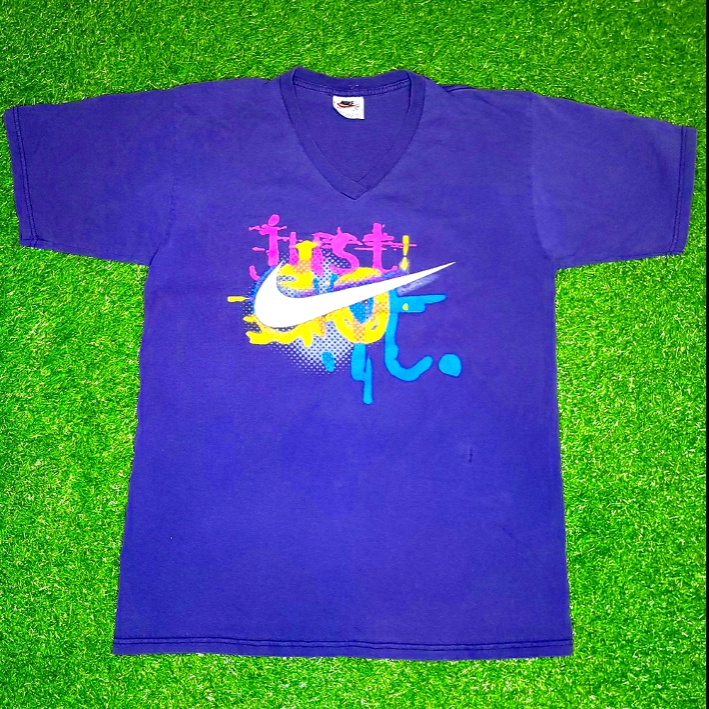 Vintage 90's Nike Rare Vneck Just Do It Tee